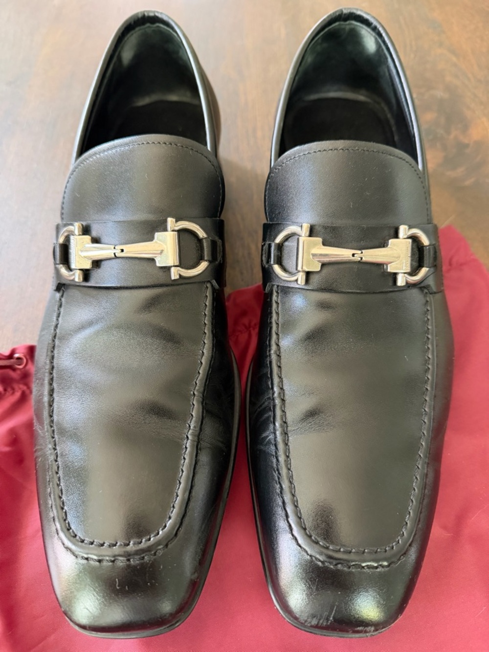 Salvatore Ferragamo Black Leather Bit Loafers